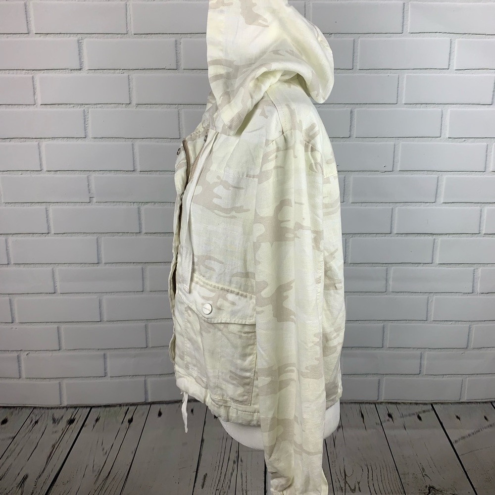 🔥SANCTUARY🔥HOODED WHITE LINEN CAMO JACKET SMALL NWT - Picture 8 of 10